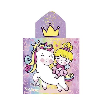 Poncho de playa infantil Unicornio Princesa